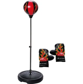 Boxovací hruška POWER SHOT Stojanový boxovací pytel s boxerskými rukavicemi - Děti ČERNÁ|ČERVENÁ