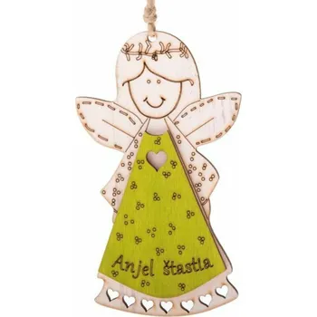 Vánoce Casa de Engel Home Dřevěný závěsný anděl s nápisem (SK), 0/200 Fialová UNI (2813923)
