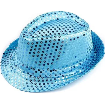 Stoklasa Karnevalový klobouk s flitry modrá azuro