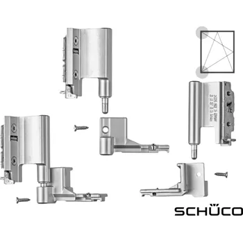 SCHÜCO Spodní pant Royal S/AWS 130 kg Povrch: Stříbrná, Typ: L