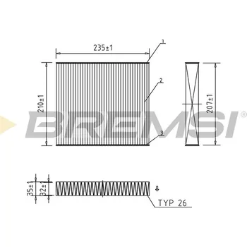 Kabinový filtr Filtr vzduchu v interiéru BREMSI FC0068C