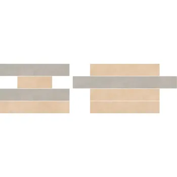 Obklad Glow Optical Tan/Shark - dlaždice mozaika set 28x78 béžová/šedá GLW997N