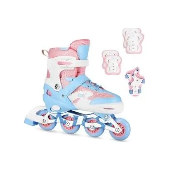 Kolečkové brusle Sada kolečkových bruslí a chráničů NILS Extreme NA0189 bílá