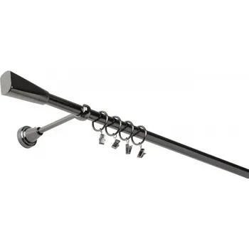 Garnýž Ø 19 ONYX jednotyč komplet-TRAPEZ Barva: ONYX, Délka: 160 cm, typ kroužků: kroužky se žabkami