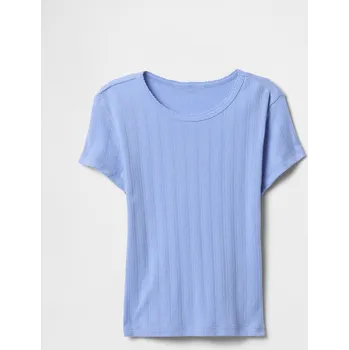 Dívčí oblečení GAP Dívčí Dětské žebrované tričko Gap Modrá 128/134 (2748594)