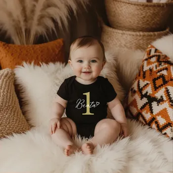 Body NAROZENINY s vlastním jménem Barva: Černá, Velikost: Body 6-12m