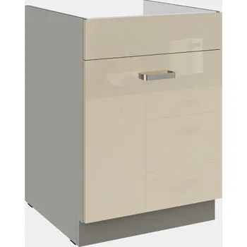 Kuchyňská skříňka Stolarz Lempert Dolní kuchyňská skřínka pod dřez NATALI 60 ZL 1S BB PREMIUM BOX Zvolte barevné provedení: Karmen / krémový lesk