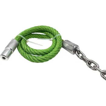 Lano Lano s řetězem a závitem M10 - zelené 2m