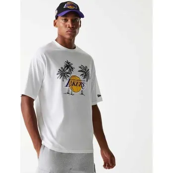 Pánské triko New Era LA LAKERS NBA PALM TREE L Bílá, Černá, Fialová, Žlutá