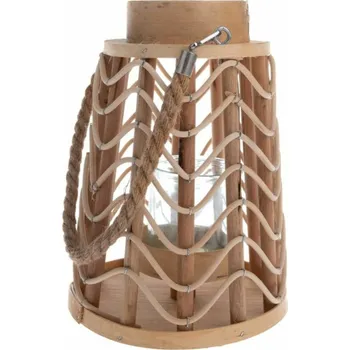 Lucerna Casa de Engel Home Dřevěná lucerna se sklem, natur, 0/8 Fialová UNI (2795735)