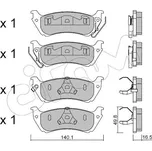 Sada brzdových destiček, kotoučová brzda CIFAM CIF822-570-0