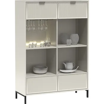 Šatní skříň Vitrína LINKaSTYLE LS-8, Kašmír/Černá