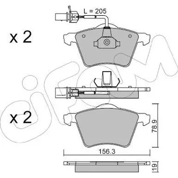 Brzdová destička Sada brzdových destiček, kotoučová brzda CIFAM 822-550-1