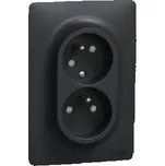 Schneider Electric NU206554 Unica - Dvojzásuvka pootočená 16A 230V, Antracit