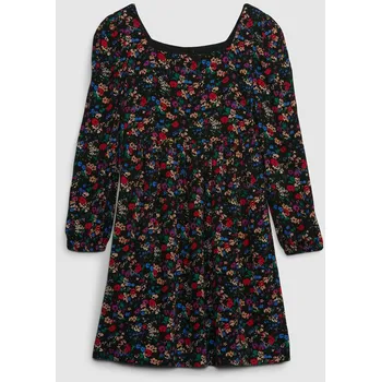 Dívčí šaty GAP Dívčí Dětské šaty floral Lenzing™ Ecovero™ GAP Černá 152/158 (2431691)