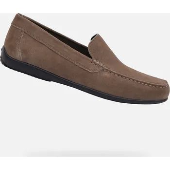 Pánské polobotky Geox Pánské Šedohnědé pánské mokasíny Geox Ascanio Šedá 41 (2741648)