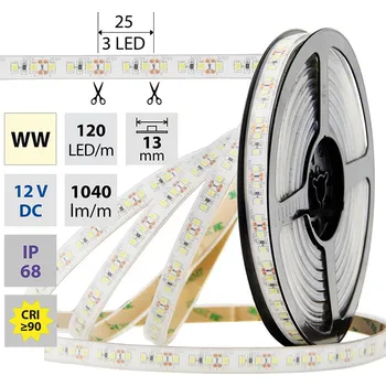 LED páska McLED ML-121.369.60.0 LED pásek SMD2835 WW, 120LED/m, 14W/m, 1040lm/m, IP68, DC 12V, 13mm, 5m