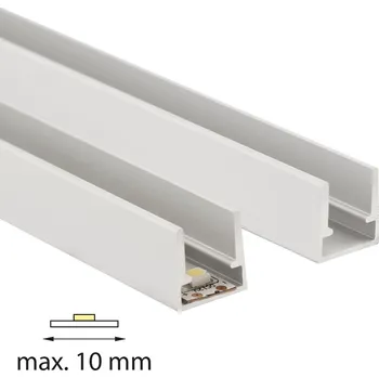 Stavební profil McLED ML-761.122.02.1 Speciální hliníkový profil SX, na sklo 8 mm, bez difuzoru, 1m