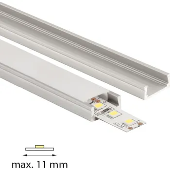Stavební profil McLED ML-761.101.74.1 Přisazený hliníkový profil PG2 16x8mm bez difuzoru 1m