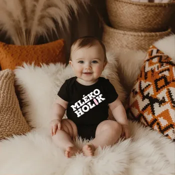 Kojenecké oblečení Body MLÉKOHOLIK - RŮŽOVÁ Barva: Černá, Velikost: 80-86 (12-18 měsíců)