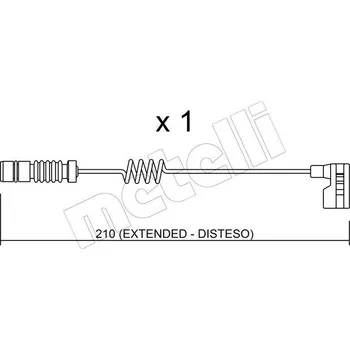 Brzdová destička Výstražný kontakt, opotřebení obložení METELLI SU.209