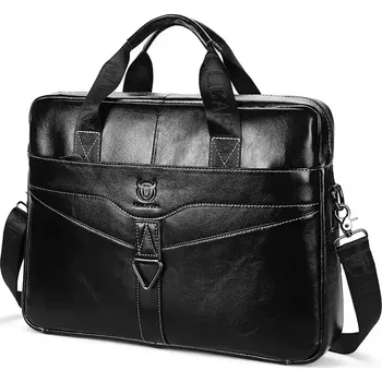 Bullcaptain pánská kožená brašna Dullan Černá 10L