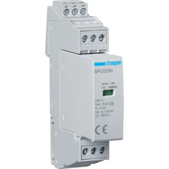 svodič přepětí Hager Electro SPC203N Svodič přepětí T3, 1P+N 230 V, In 5 kA (8/20), (1+1) se signalizací
