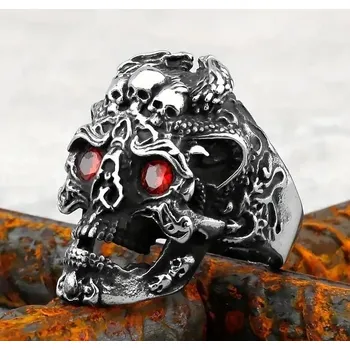 Prsten Prsten lebka - ocelový (17) (Prstýnek lebka (ocel))