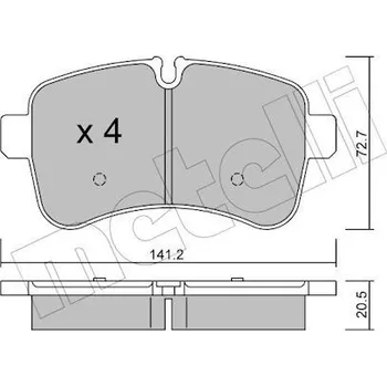 Brzdová destička Sada brzdových destiček, kotoučová brzda METELLI 22-0711-0