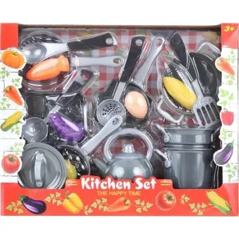 Dětská kuchyňka Sada dětského nádobí s doplňky a potravinami