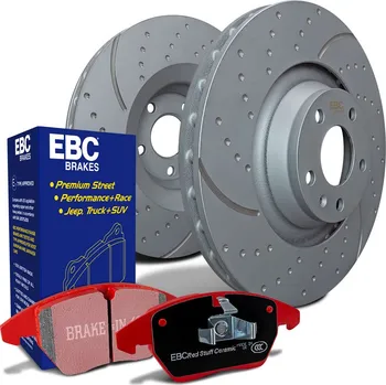 Brzdový komplet EBC sada brzd PD12KF | destičky Redstuff & kotouče TurboGroove přední PD12KF269