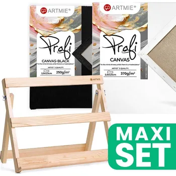 Malířský stojan Sada stolního stojanu ARTMIE s černobílým plátnem PROFI 40x30 cm