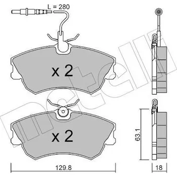 Brzdová destička Sada brzdových destiček, kotoučová brzda METELLI 22-0222-0
