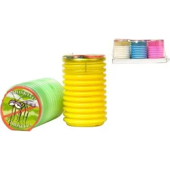 Svíčka Citronela plast Mix barev, 70x110mm 200 gram