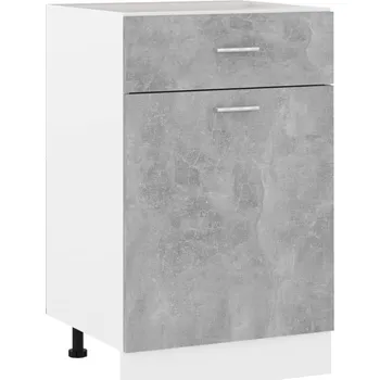 Kuchyňská linka zahrada-XL Zásuvková skříňka "Lyon" betonově šedá 50 x 46 x 81,5 cm, dřevěné podlahy 801224