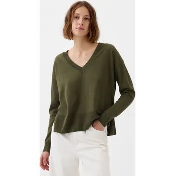 Dámské kraťasy GAP Dámské Lněný svetr s rozparky GAP Zelená S (2314054)