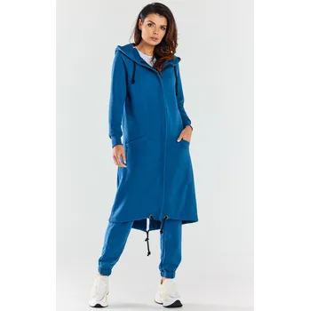 Dámská mikina Dlouhá mikina s kapucí M278 Barva: Modrá, Velikost: S/M