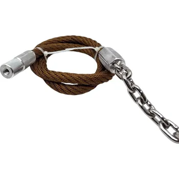 Tažné lano Lano s řetězem a závitem M10 - hnědé 3m