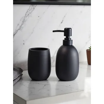 Dávkovač mýdla Sinsay - Sada: Dávkovač mýdla a kelímek na kartáčky - černá - 605FP-99X - 605FP-99X-ONE