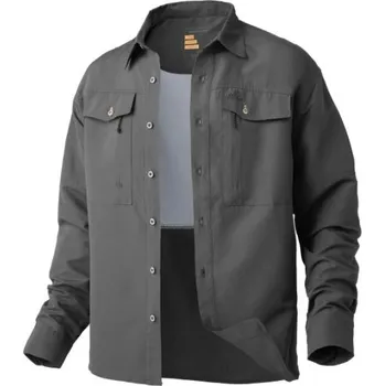 Pánská košile Košile s dlouhým rukávem Ezmar mid weight soft šedá Velikost: M