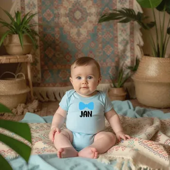 Body MOTÝLEK s vlastním jménem Barva: Modrá, Velikost: 62-68 (3-6 měsíců)