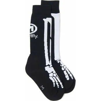 Pánské ponožky Meatfly Pánské Meatfly ponožky Bones Long Black | Bílá | Velikost Bílá 35-38 (2779175)