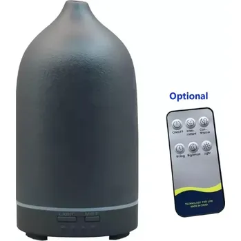 Aroma difuzér Keramický sonický aroma difuzér černý (Elegantní design s dálkovým ovladačem,, černá matná keramika, 160ml)