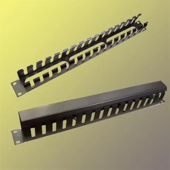 Racková skříň Vyvaz.panel 19"1U kov Lišta Průchozí černý 65mm hl