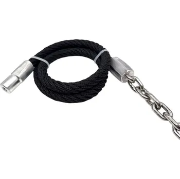 Lano Lano s řetězem a závitem M10 - černé 1m