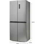 Čtyřdvéřová lednice s mrazákem dole - stříbrná - DOMO DO99504M