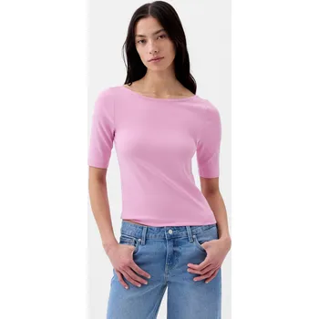 Dámské tričko GAP Dámské Tričko s lodičkovým výstřihem crop GAP Růžová XL (2243145)