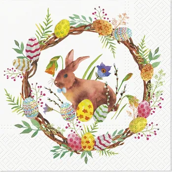 Papírový kapesník Paw Ubrousky TaT 33x33cm Bunny in a wreath 460254