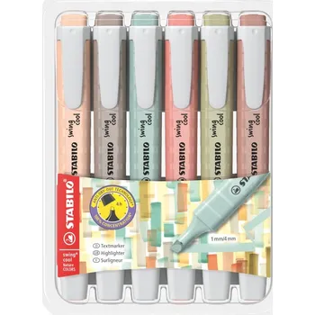 Zvýrazňovač Zvýrazňovač - STABILO swing cool NatureCOLORS - 6 ks sada - 6 různých barev 558123