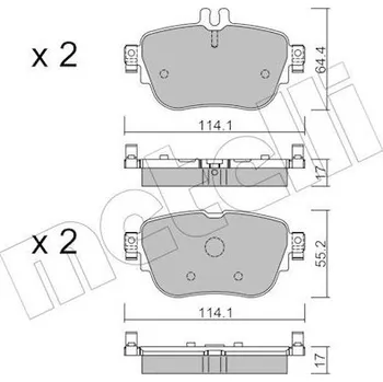 Brzdová destička Sada brzdových destiček, kotoučová brzda METELLI 22-1136-0